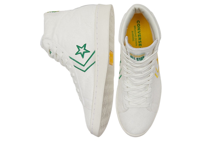 Converse Cons Pro Leather White Green Yellow — фото 9