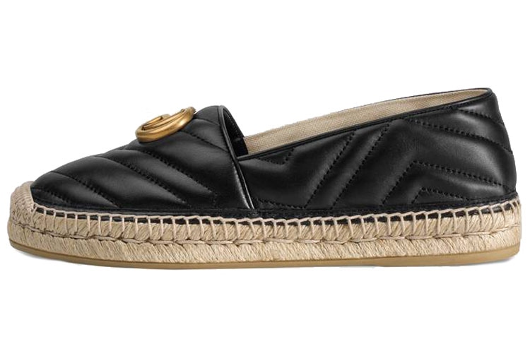 Gucci Logo Fisherman Flats Black — фото 5