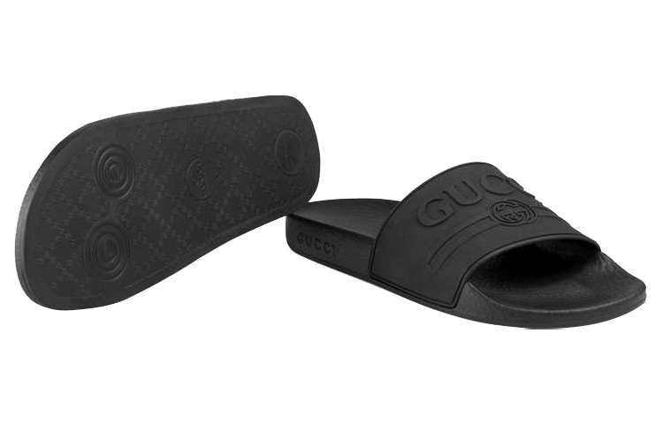 Gucci Rubber Slide Black — фото 11