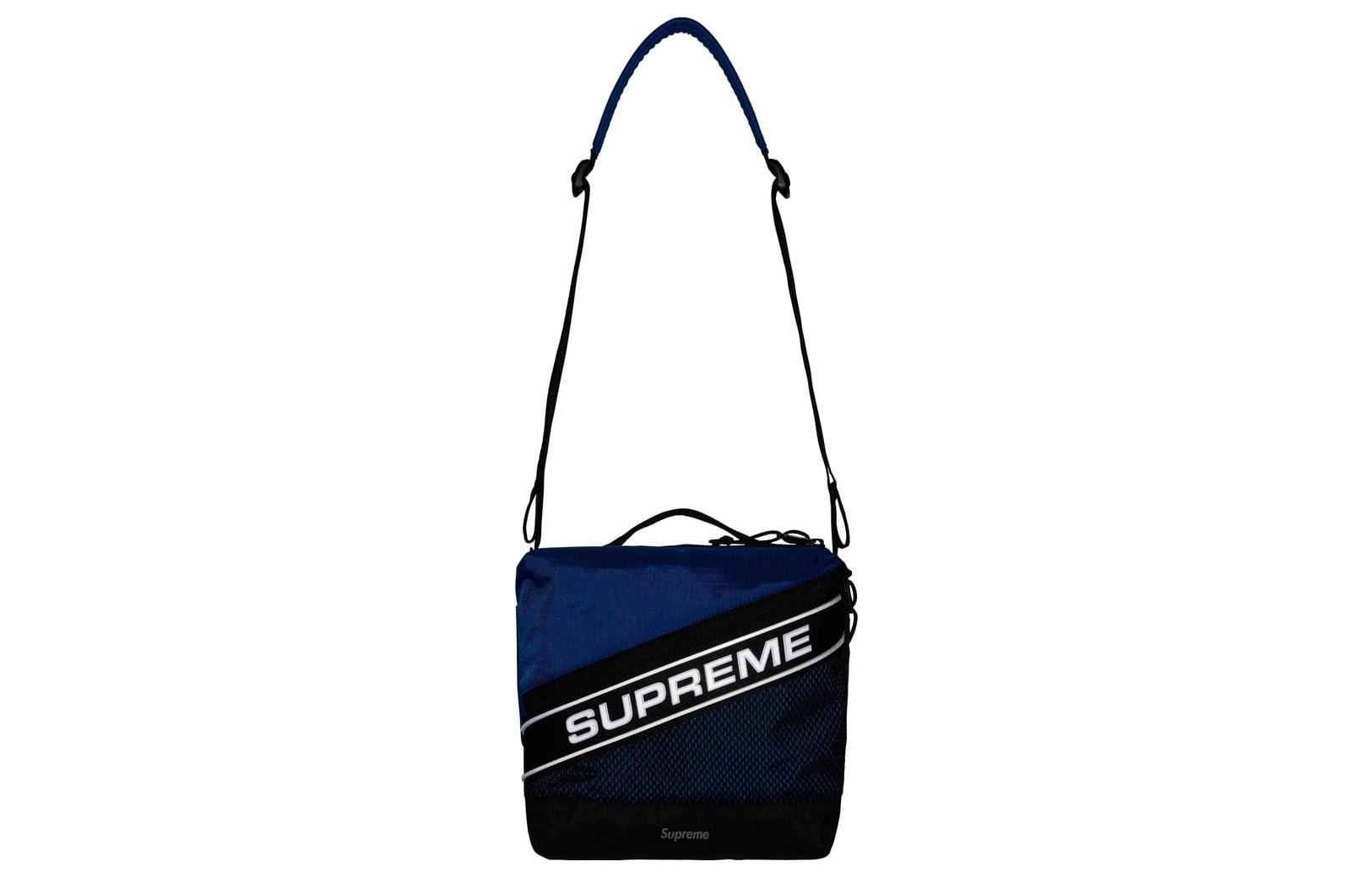 Supreme FW23 Reflective Logo Shoulder Bag Blue — фото 2