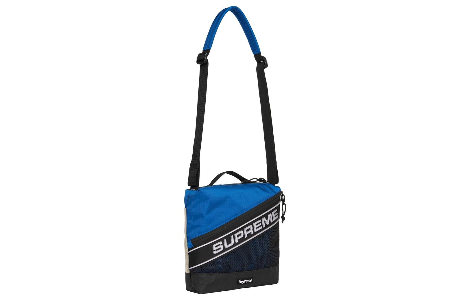 Supreme FW23 Reflective Logo Shoulder Bag Blue — фото 1