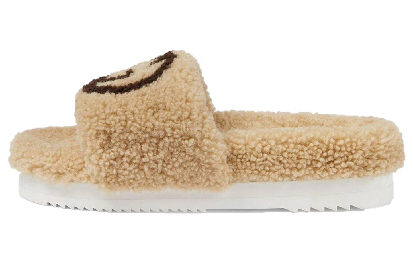 Gucci Brown Shearling Slide — фото 5