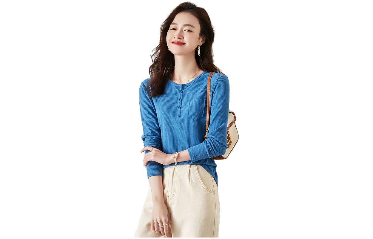 Dme 【dme】 休闲纯色圆领长袖针织衫女款 — фото 7