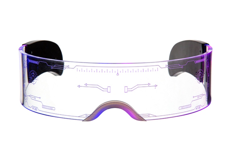 AAJF Y2K Cyberpunk LED Sunglasses White