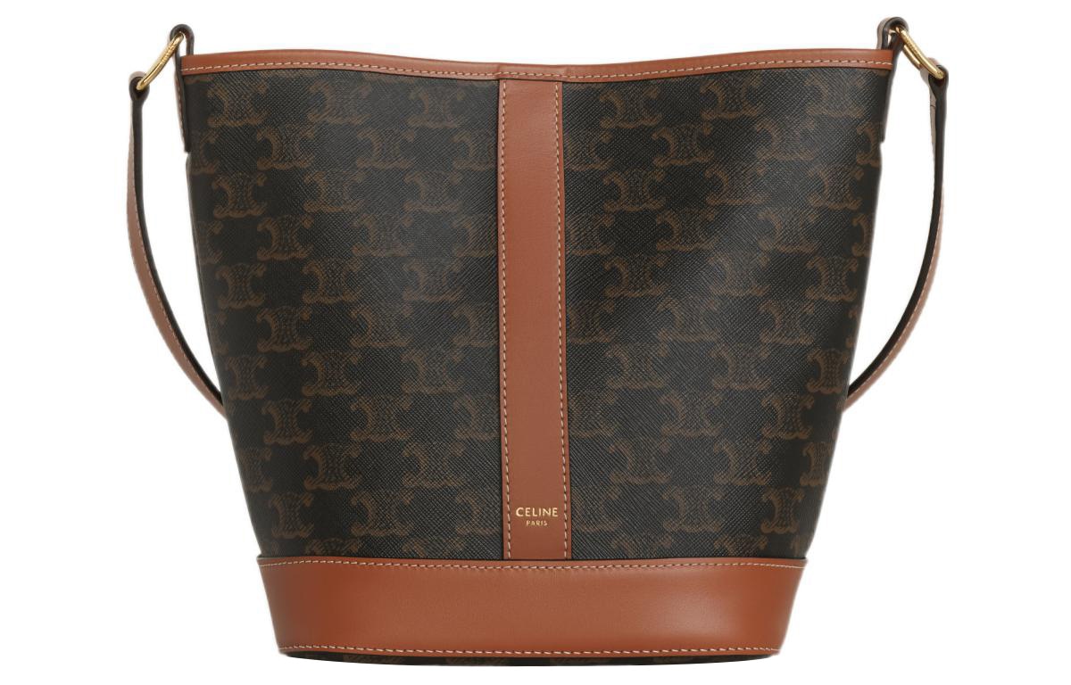 Celine Triomphe Bucket Bag Brown