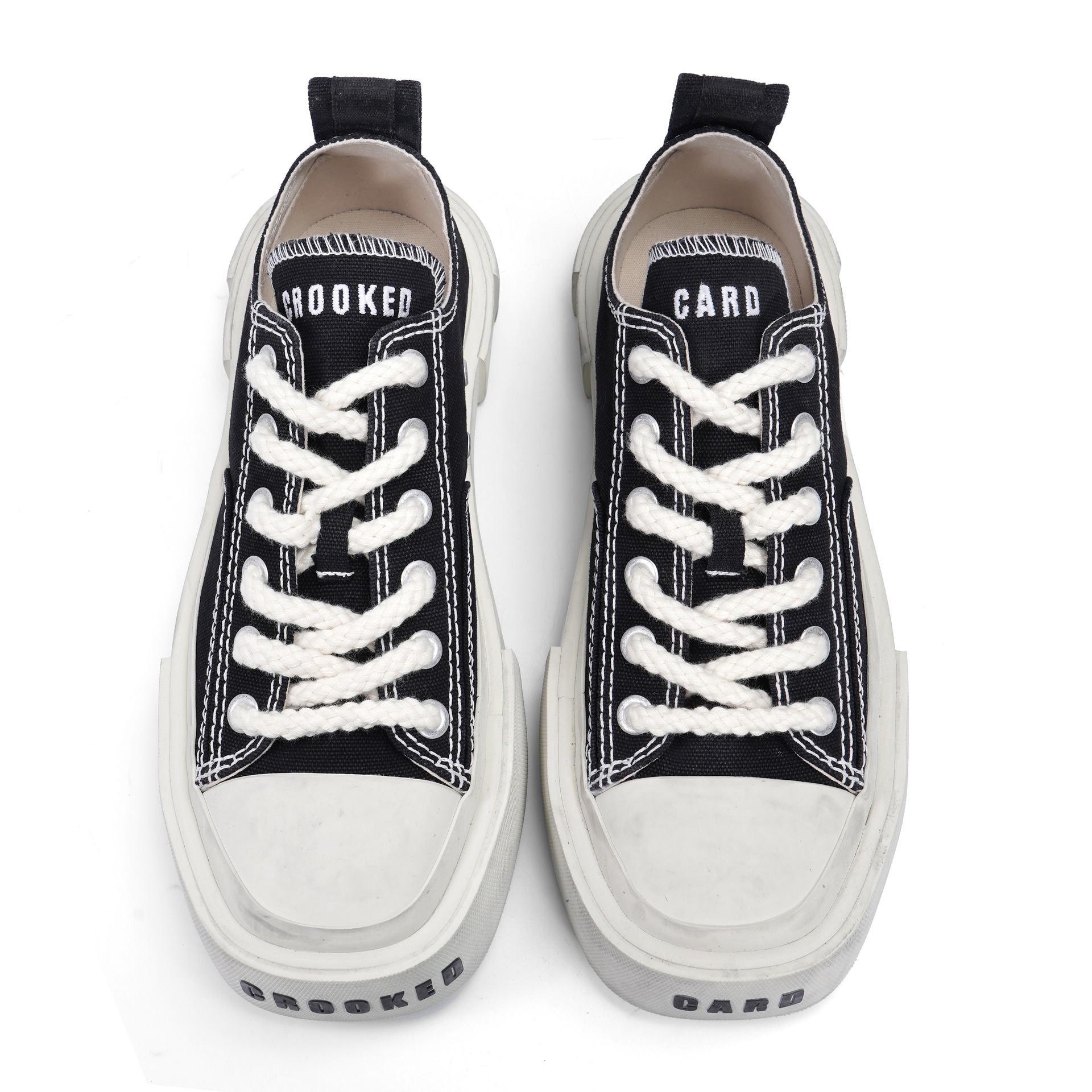 Crooked Card Canvas Shoes Black — фото 5