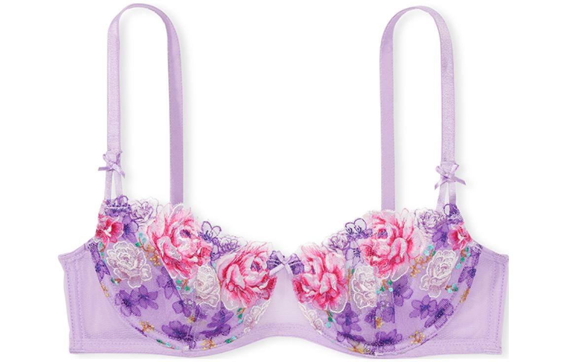 Victoria'S Secret Dream Angels Lace Embroidered Bra Purple