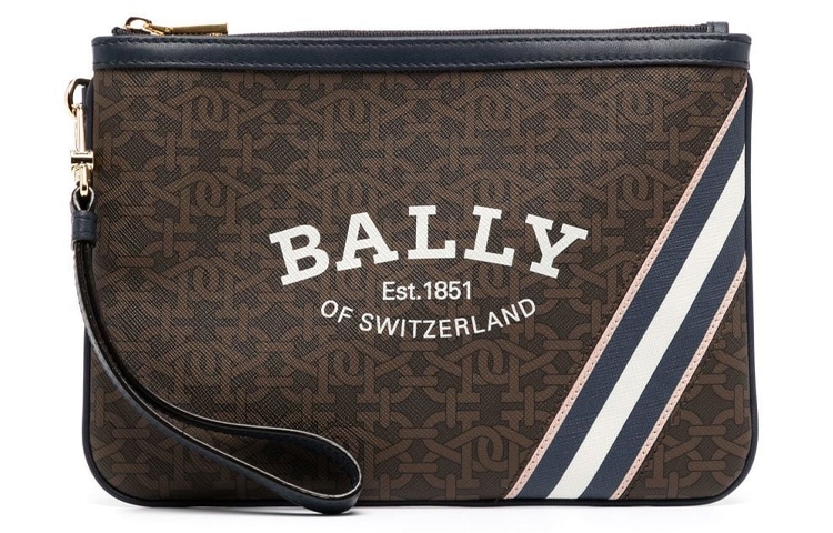 Сумки BALLY巴利 Bally Leather Wristlet Clutch Brown