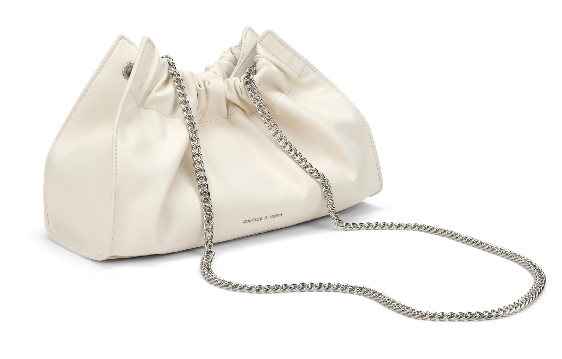 Charles&Keith Soft Large Chain Tote Noir Cream — фото 5