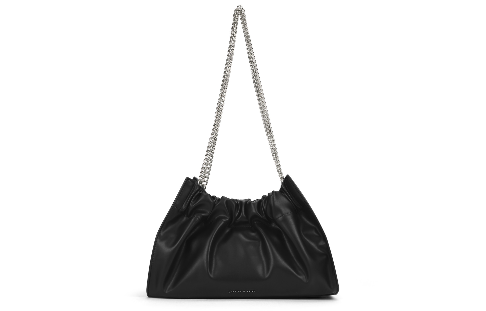 Charles&Keith Soft Large Chain Tote Noir Cream — фото 1