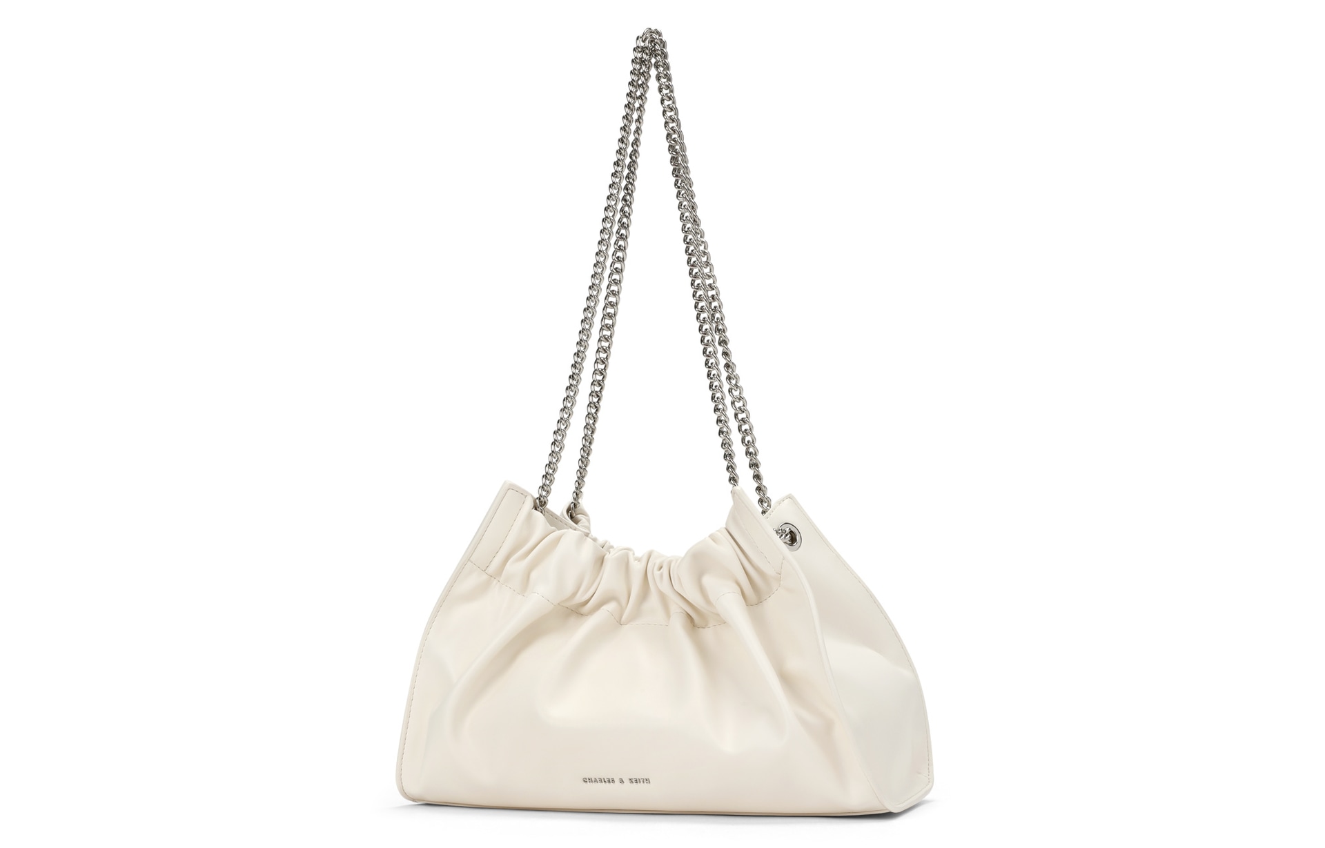 Charles&Keith Soft Large Chain Tote Noir Cream — фото 4