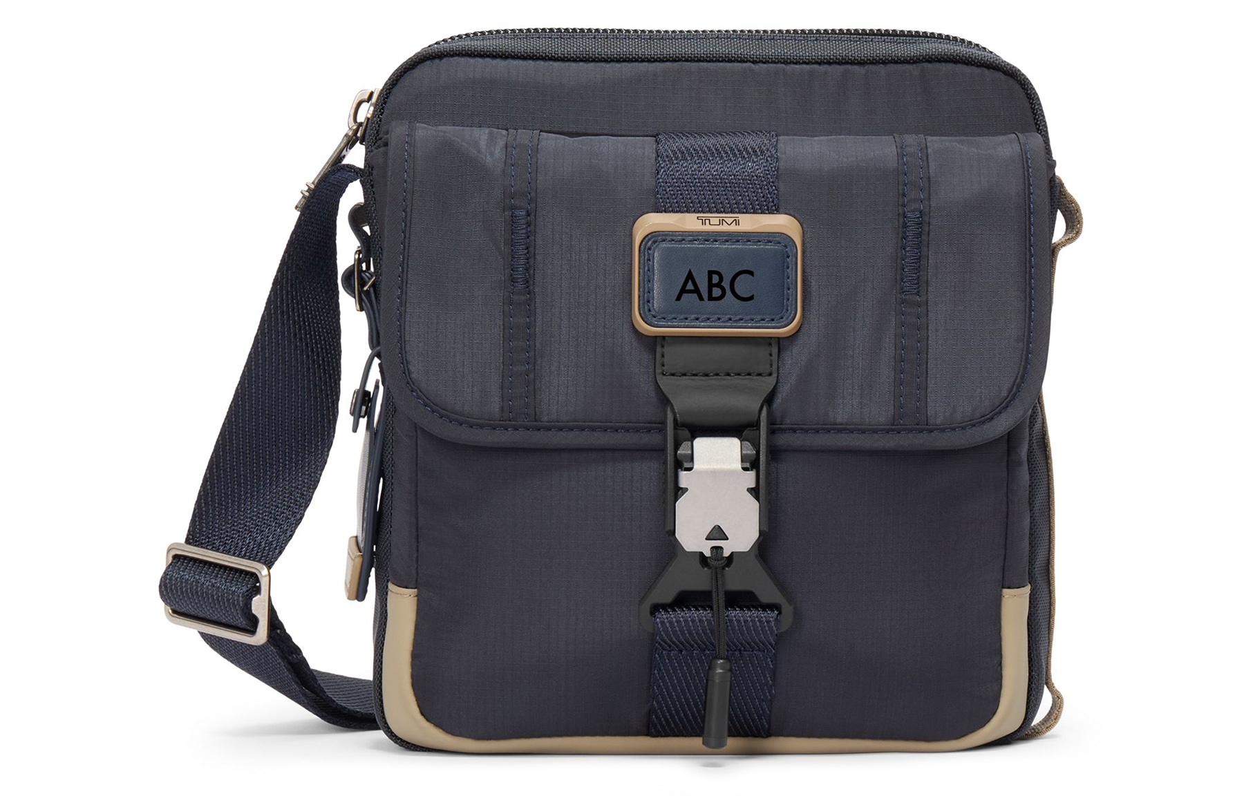 TUMI Junior Quilted Nylon Messenger Bag Midnight Khaki
