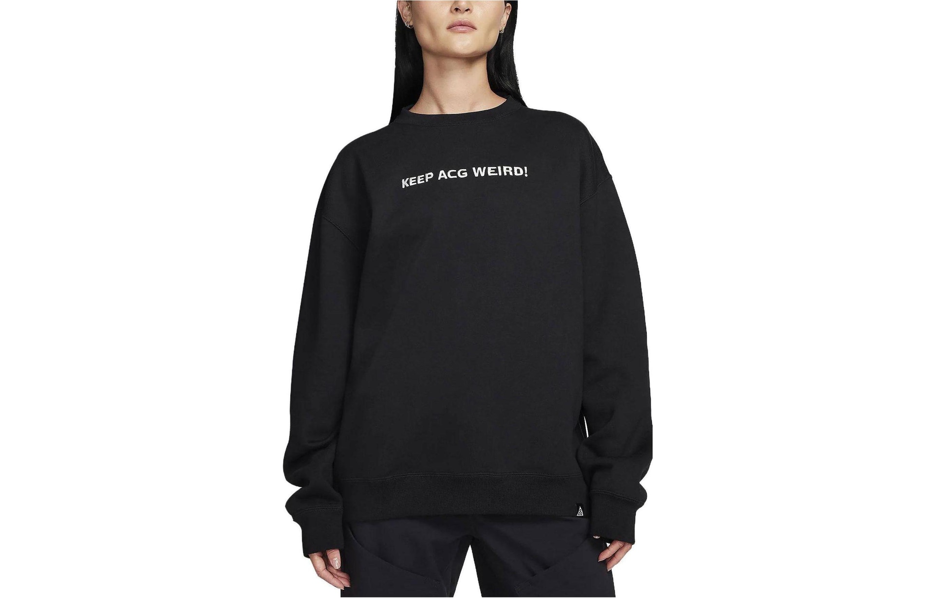 Nike Printed Crew Long Sleeve Tee Black — фото 3