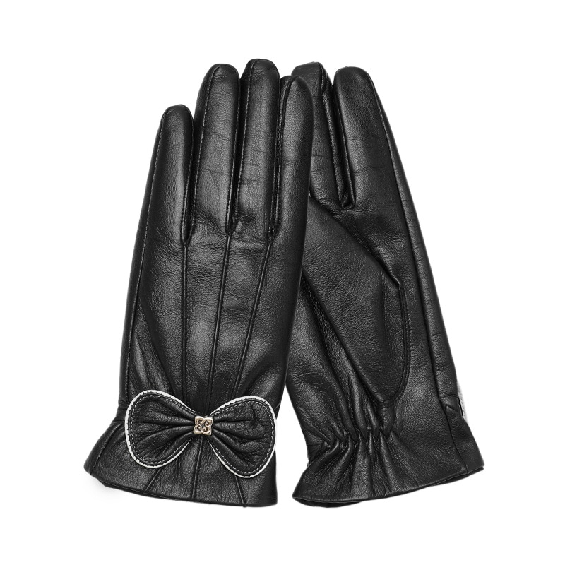PIERRE CARDIN/皮尔卡丹 Pierre Cardin Bow Leather Gloves