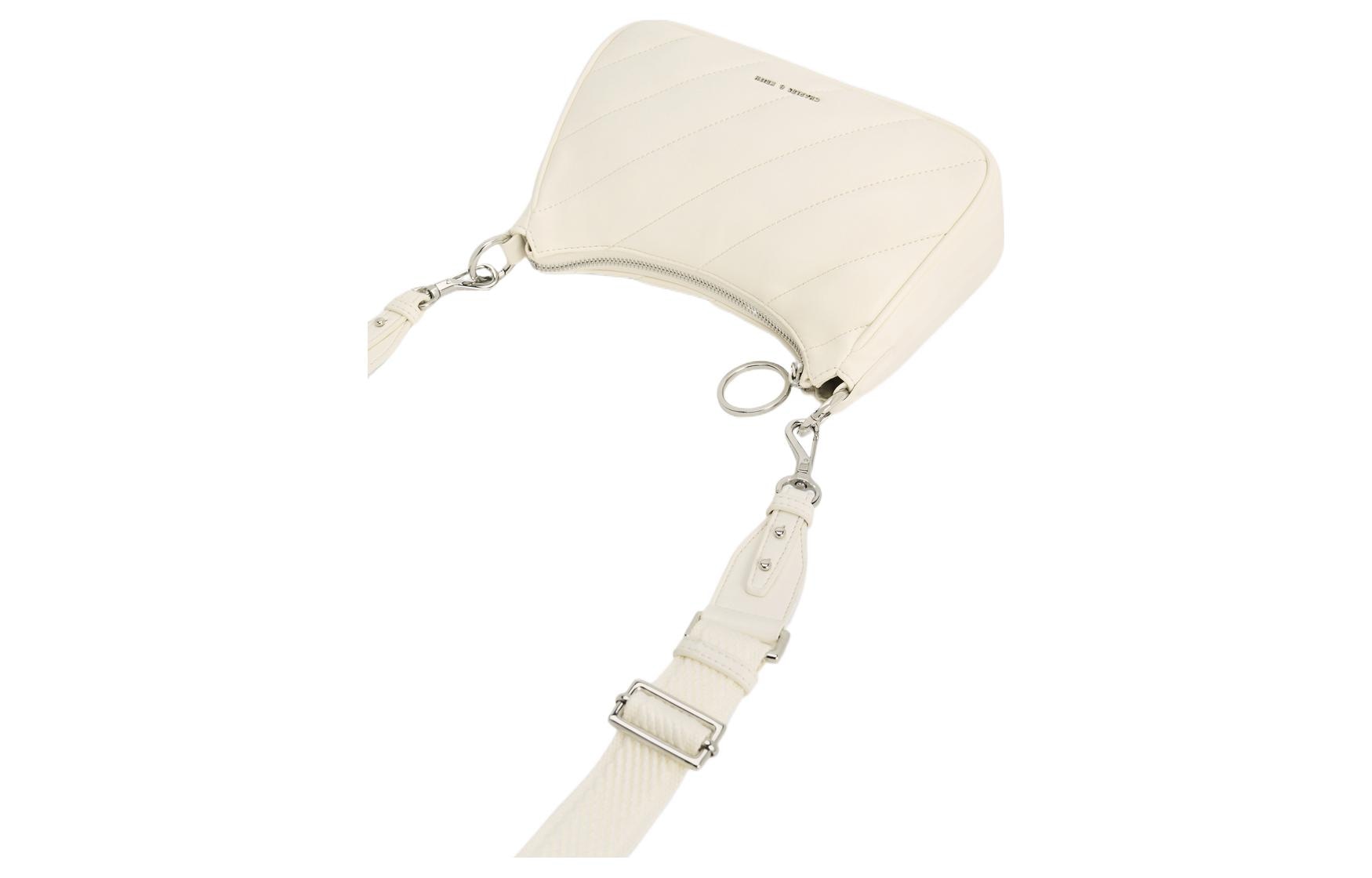 Charles&Keith Charles & Keith Quilted Chain Shoulder Bag Milk White — фото 2