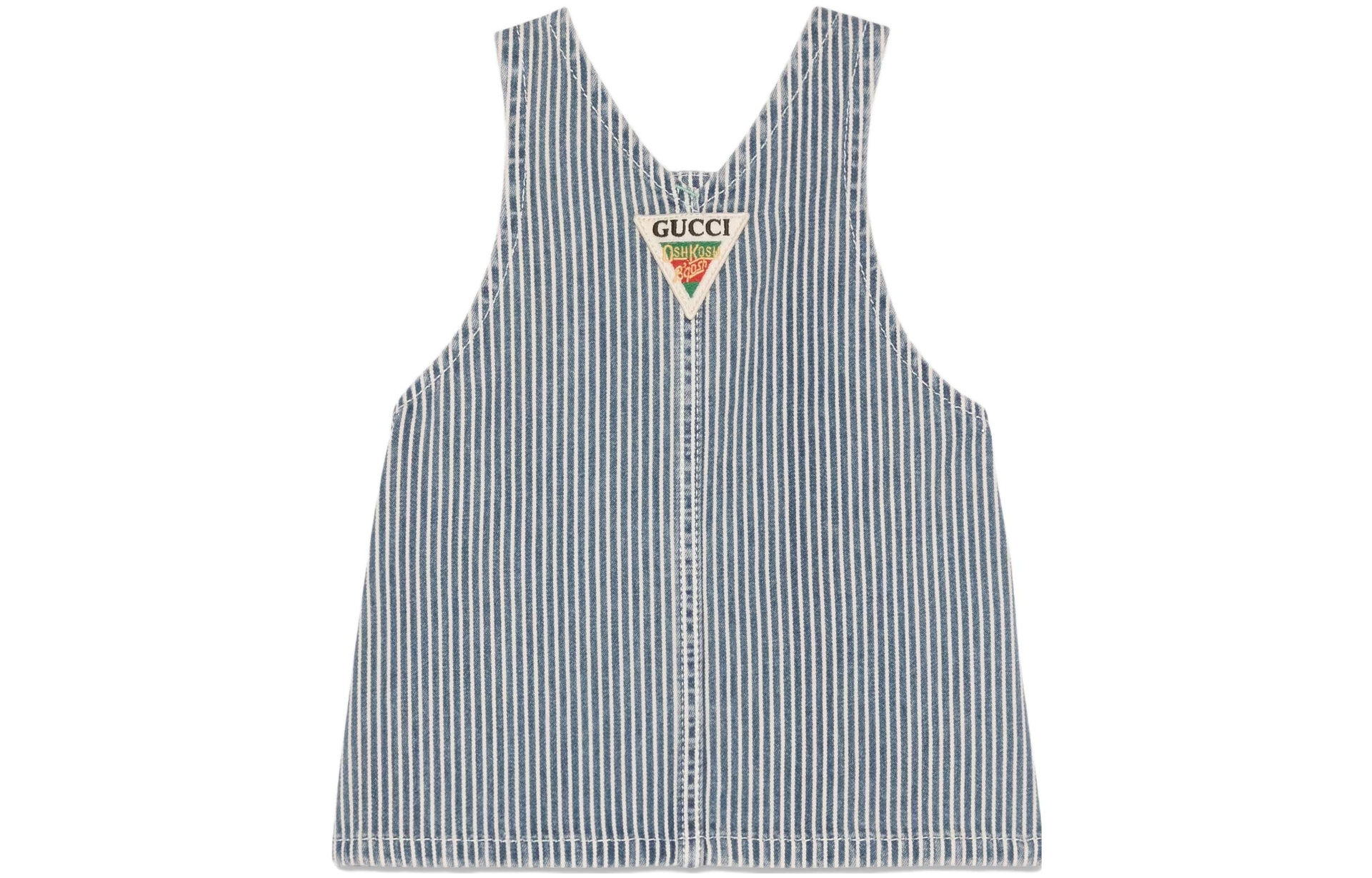 Gucci STRIPED DENIM DUNGAREE DRESS — фото 1