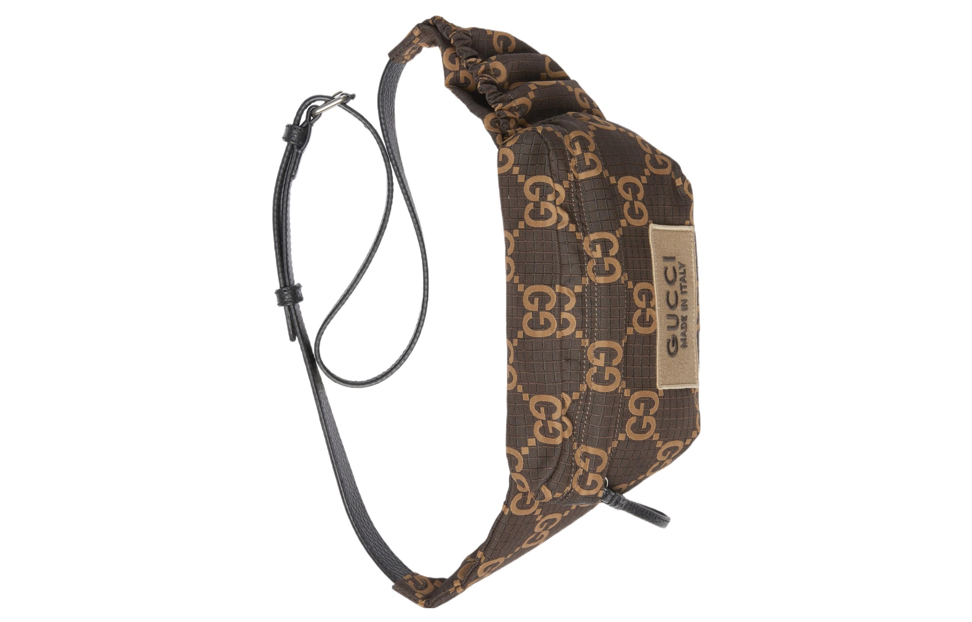 Gucci Logo Zip Waist Bag Large Ebony Beige — фото 4