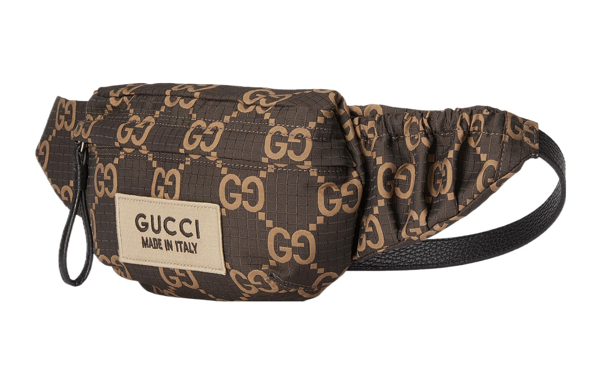 Gucci Logo Zip Waist Bag Large Ebony Beige — фото 1