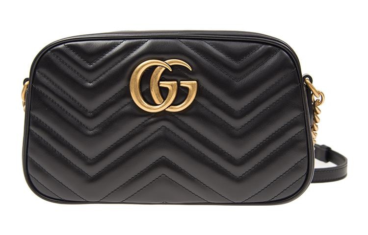 GUCCI/古驰 Gucci GG Marmont Camera Bag Black