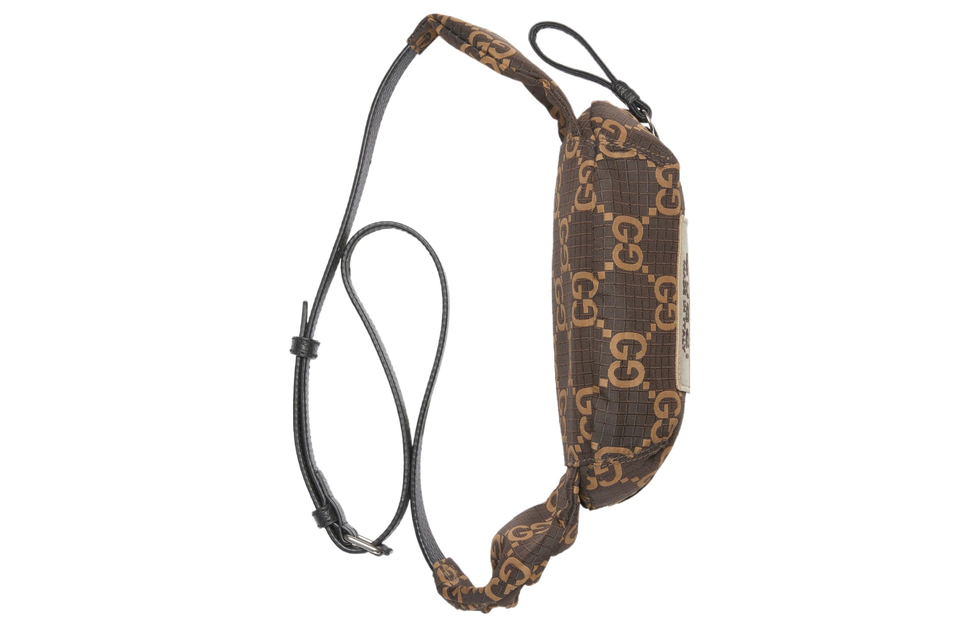 Gucci Logo Zip Waist Bag Large Ebony Beige — фото 5