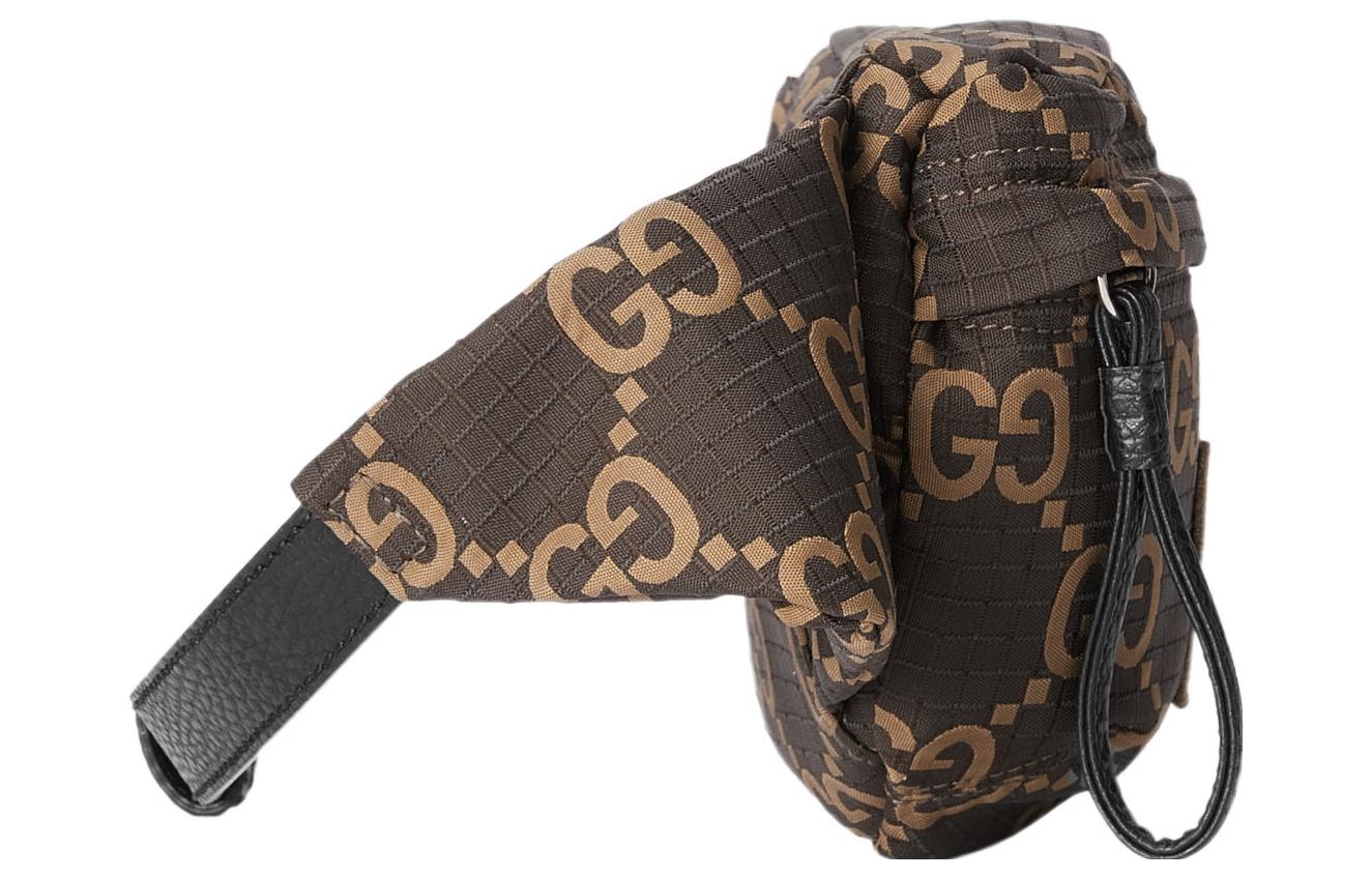 Gucci Logo Zip Waist Bag Large Ebony Beige — фото 2