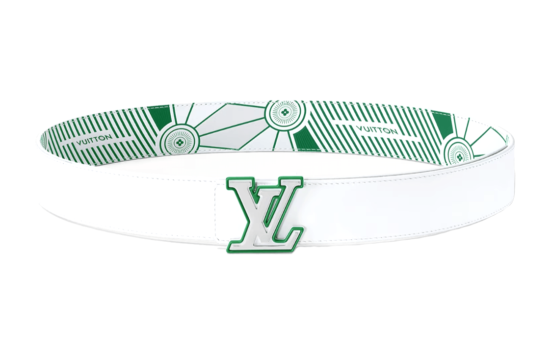 Louis Vuitton LV Buckle Belt White Green 4cm — фото 2