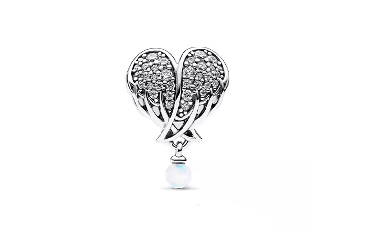 Pandora Angel Wing Heart Charm — фото 1
