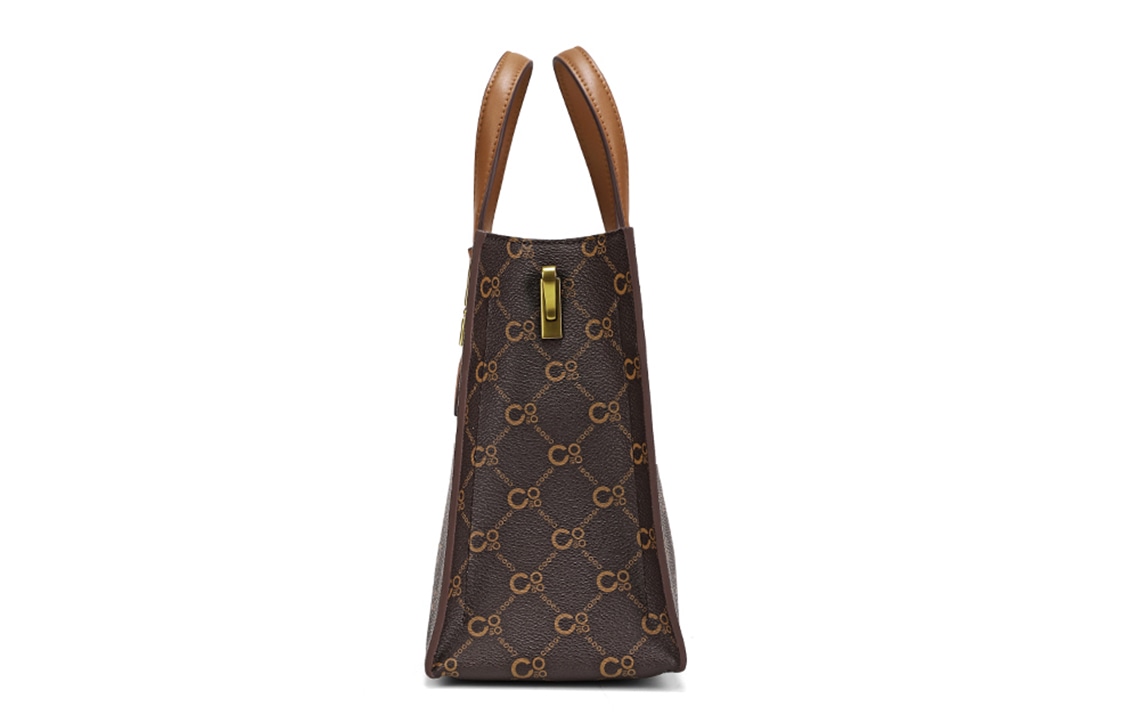 Coogi Logo Strap Shoulder Bag Medium Ivory Brown — фото 7