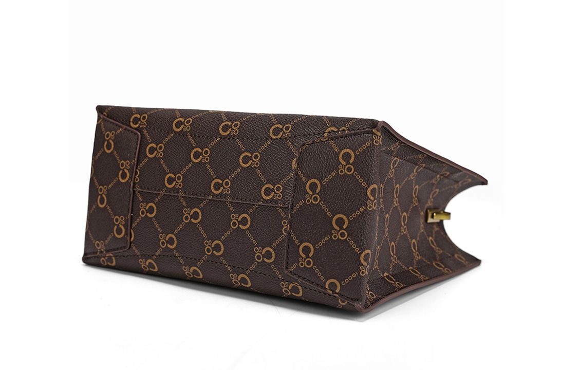 Coogi Logo Strap Shoulder Bag Medium Ivory Brown — фото 9