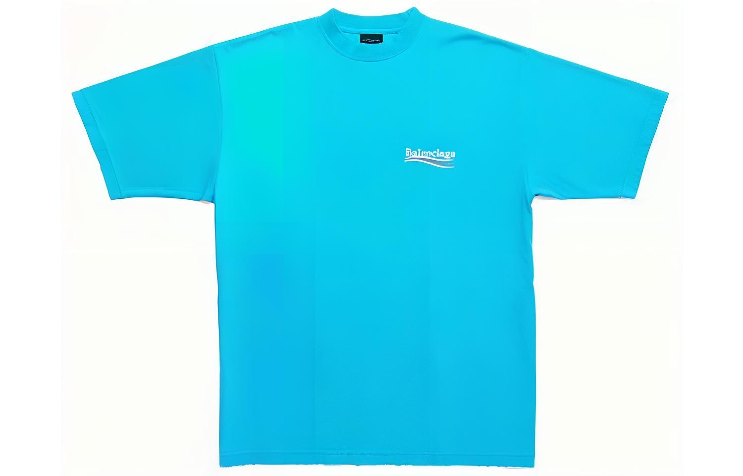 Balenciaga SS23 Logo T-Shirt Blue — фото 6