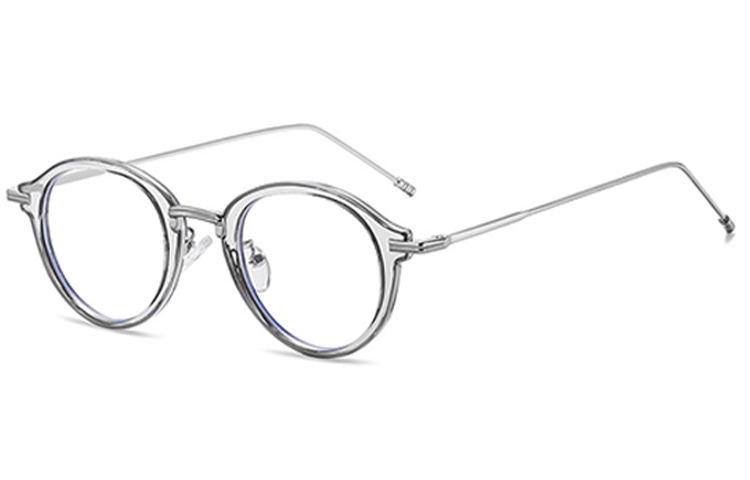 AAJF Blue Light Glasses Metal TR Memory Plastic Round Optical Frame