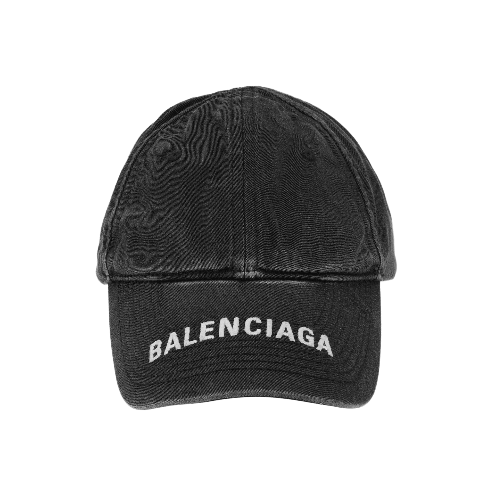 Balenciaga Logo Embroidered Baseball Cap Black