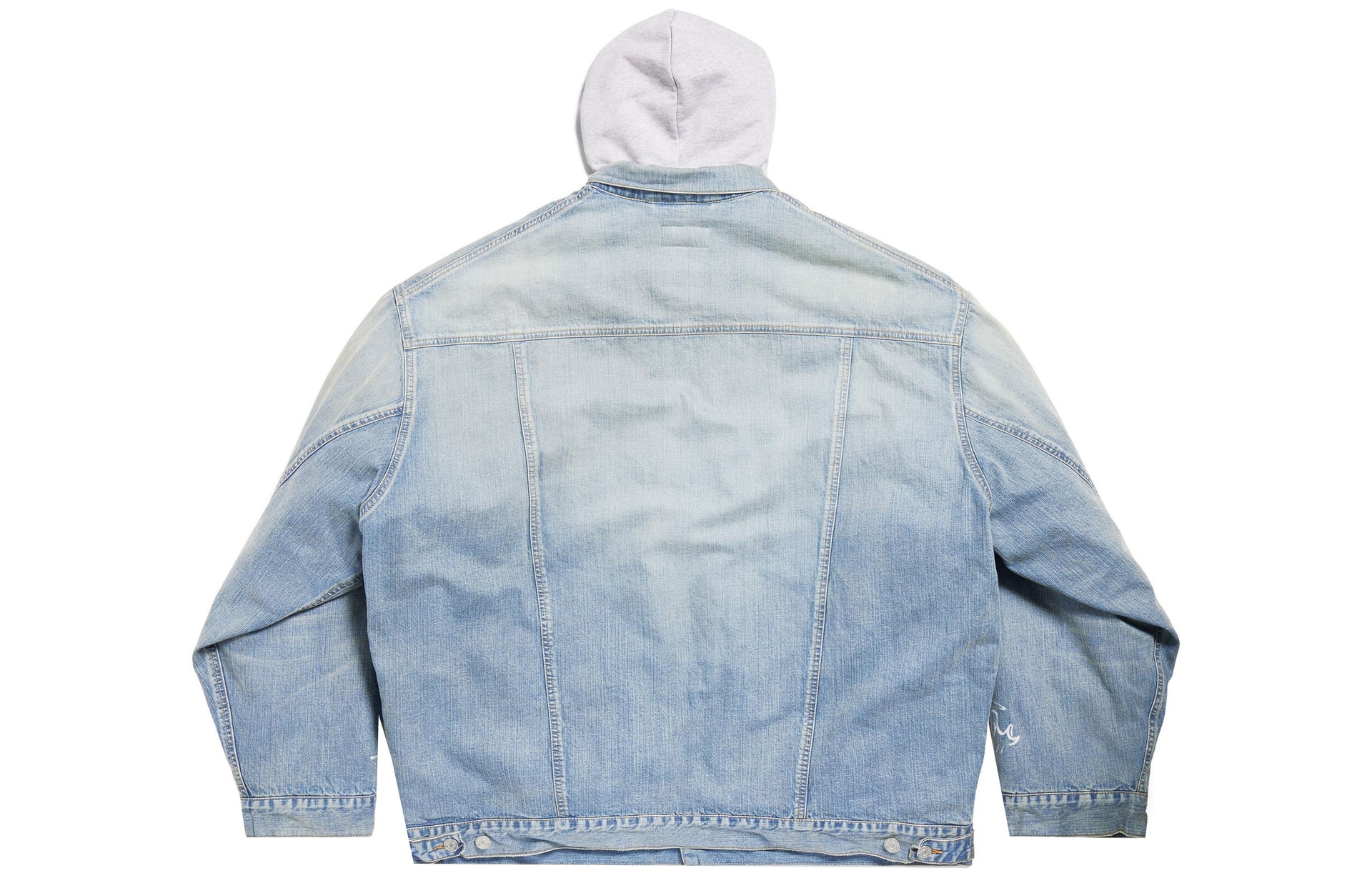 Balenciaga SS24 Letter Print Denim Hoodie — фото 1