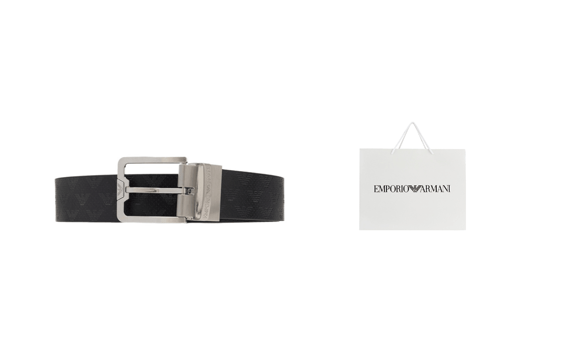 Emporio Armani Logo Print Belt — фото 4