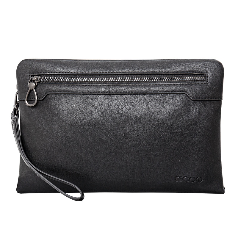 COW Large Vintage Leather Clutch Black