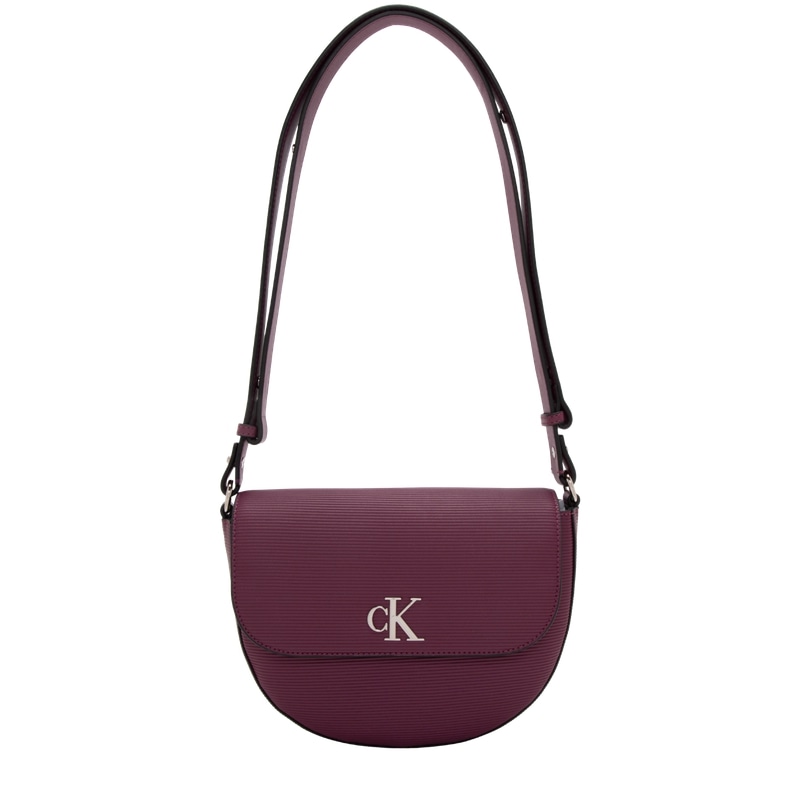 Calvin Klein Metal Letter Saddle Bag Purple