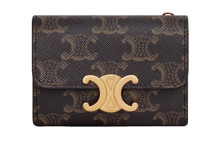 Celine Triomphe Card Holder Brown