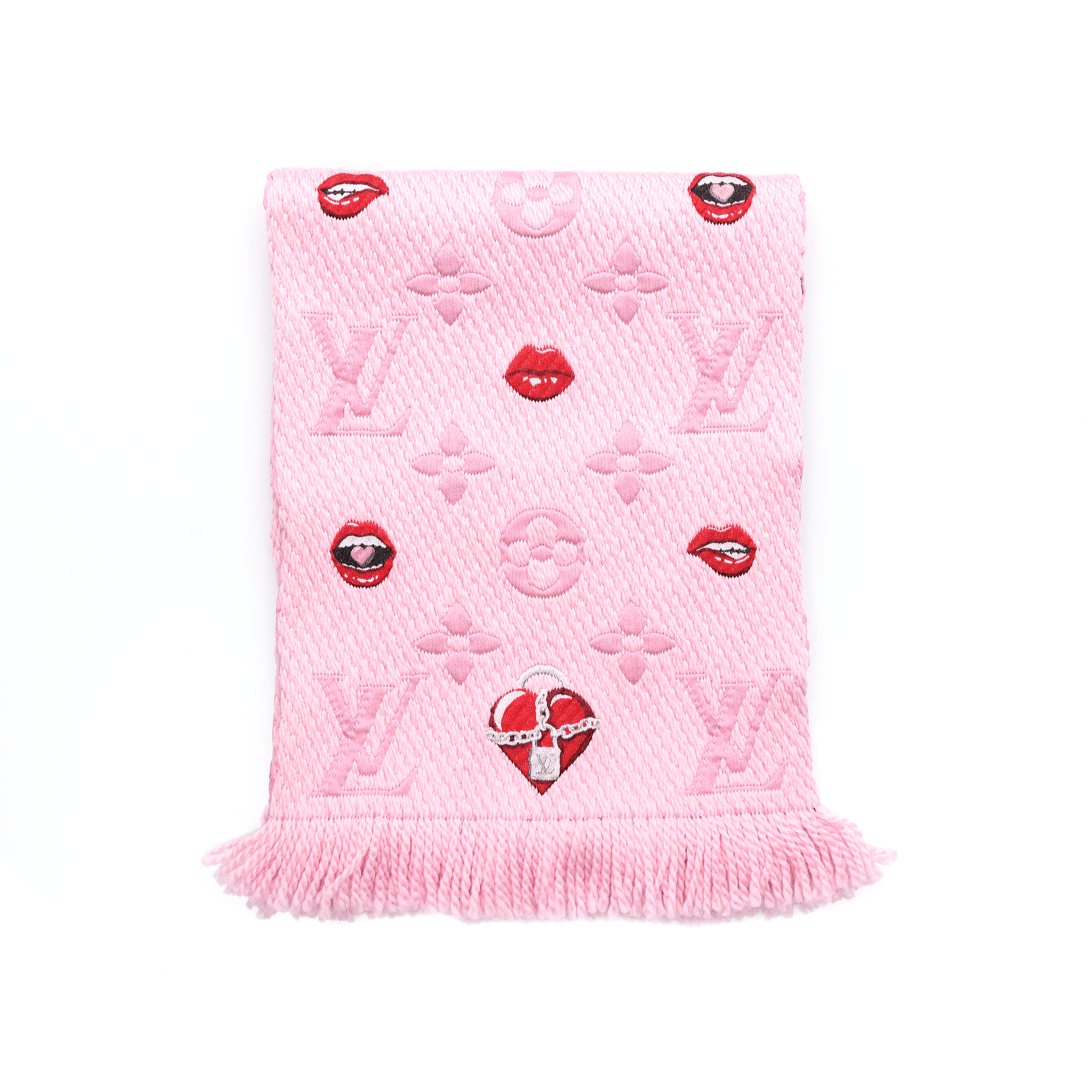 Louis Vuitton Logomania Lucky Monogram Scarf Pink — фото 1