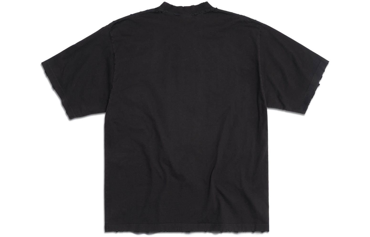 Balenciaga Letter Disc Print T-Shirt Black — фото 1