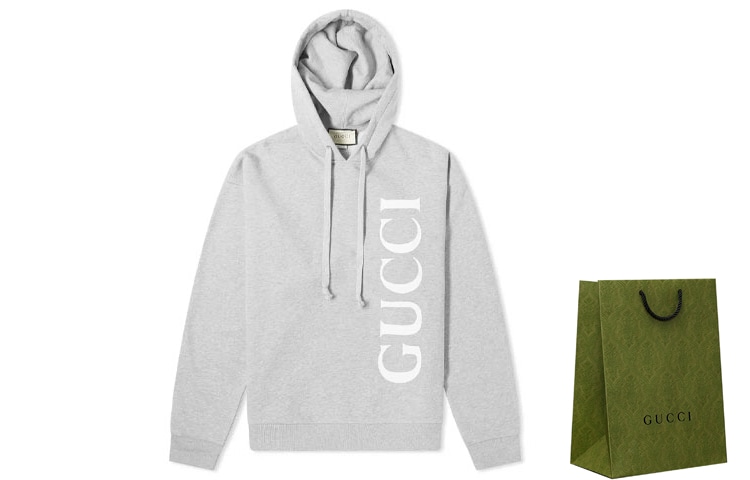 Gucci Logo Hoodie Grey — фото 2