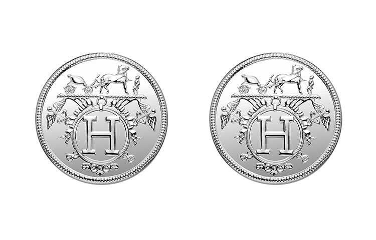 HERMES/爱马仕 Hermes Ex-Libris Earrings Silver