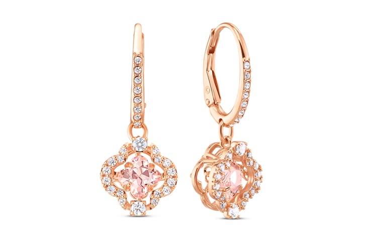 Swarovski Four Leaf Clover Rose Gold Earrings — фото 1