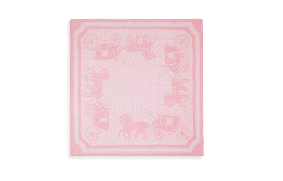 Coach Silk Scarf Pink