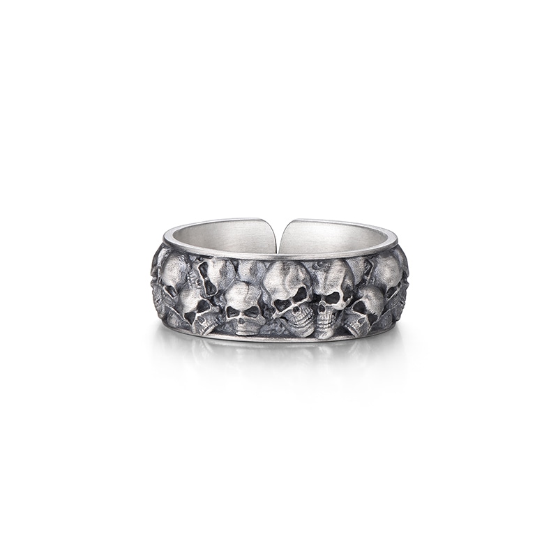 IDEAGEMER Skull Ring 925 Silver