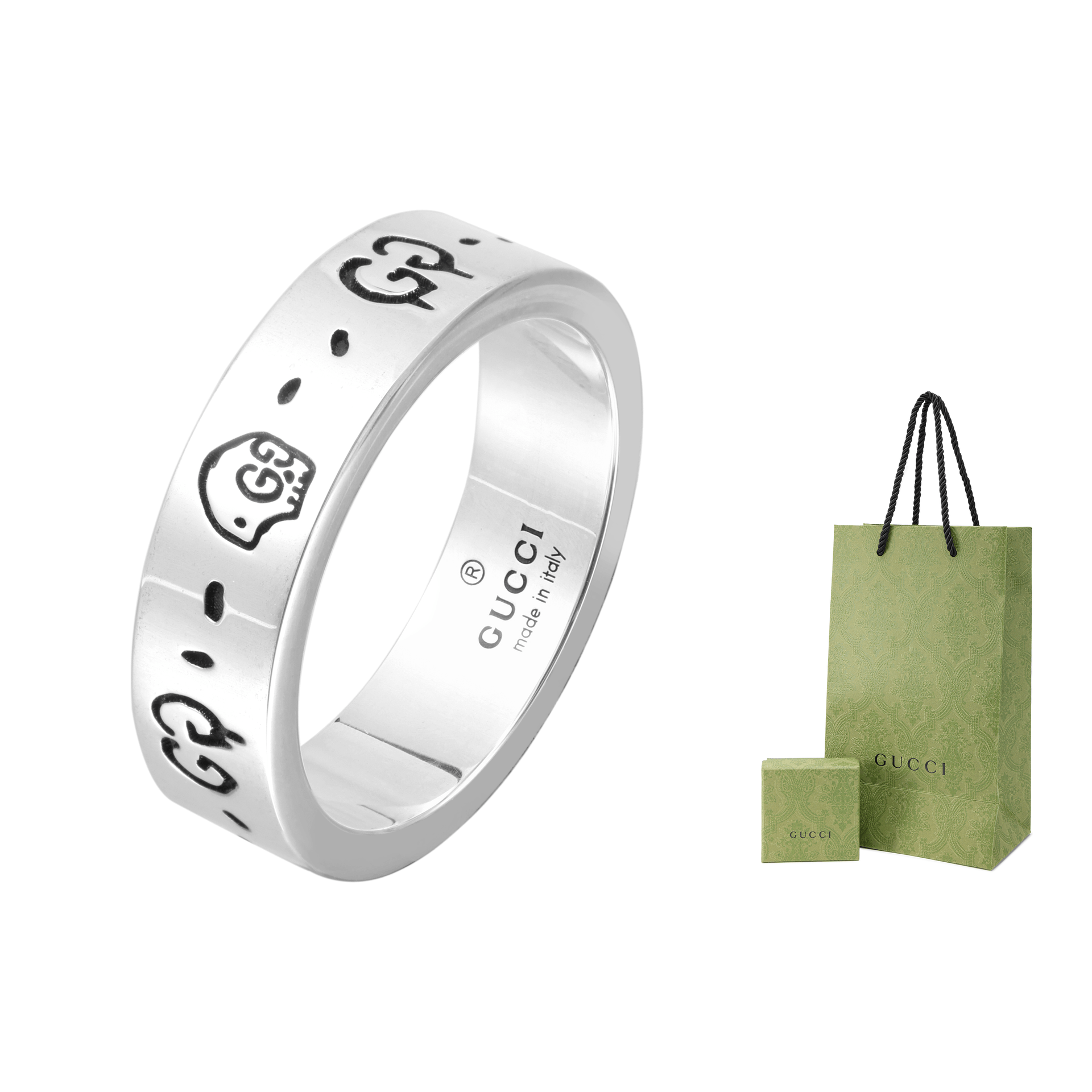 Gucci Ghost Silver Ring 6mm