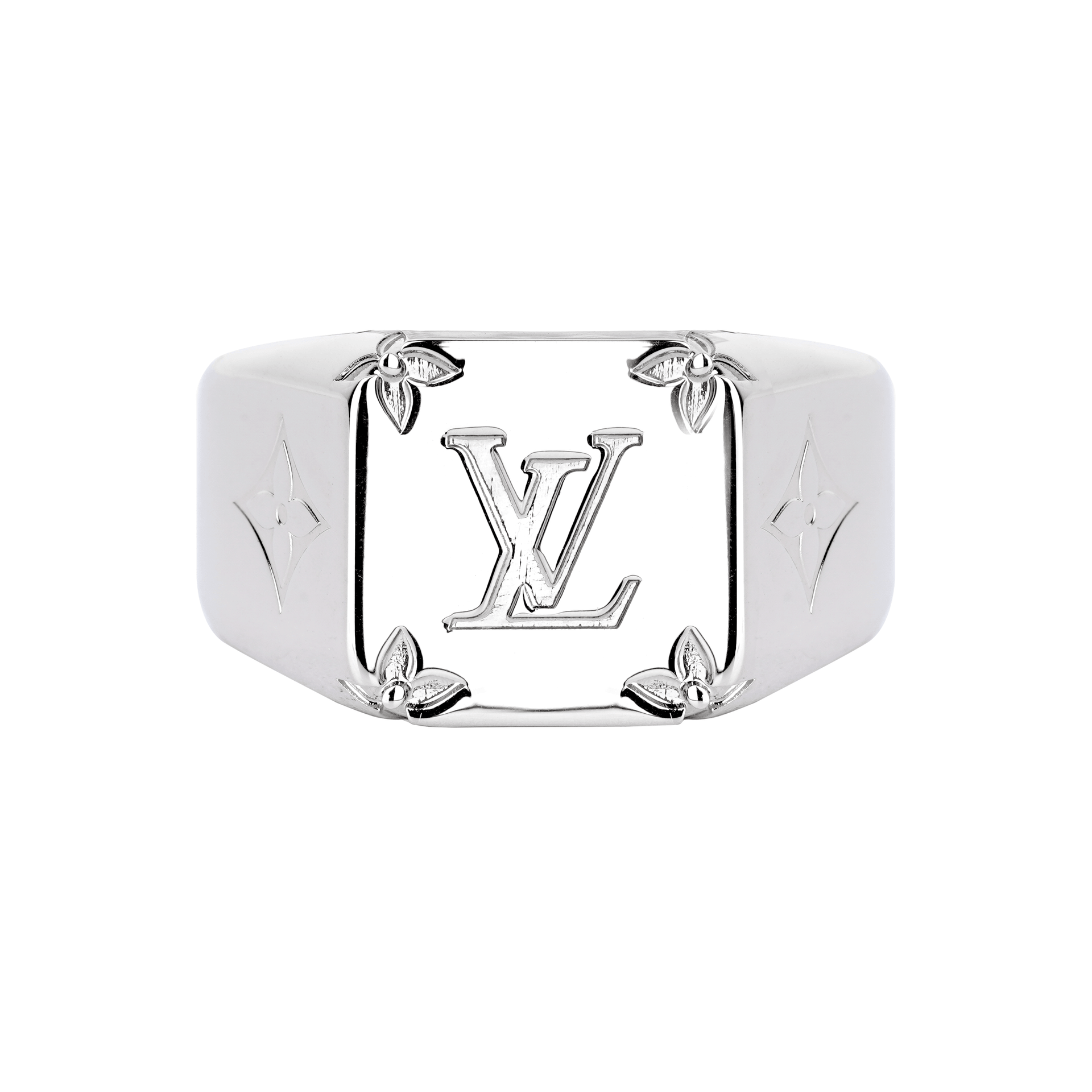 LOUIS VUITTON/路易威登 Louis Vuitton Logo Ring Silver
