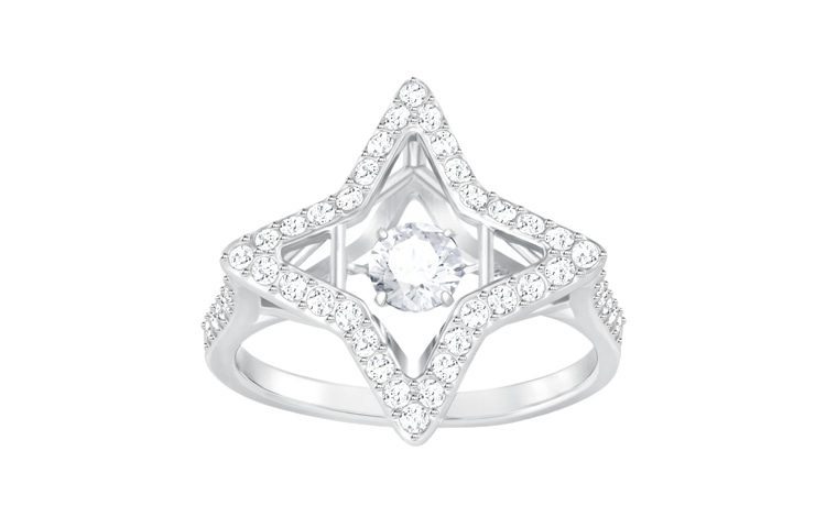 Swarovski Classic Sparkling Cross Ring Silver
