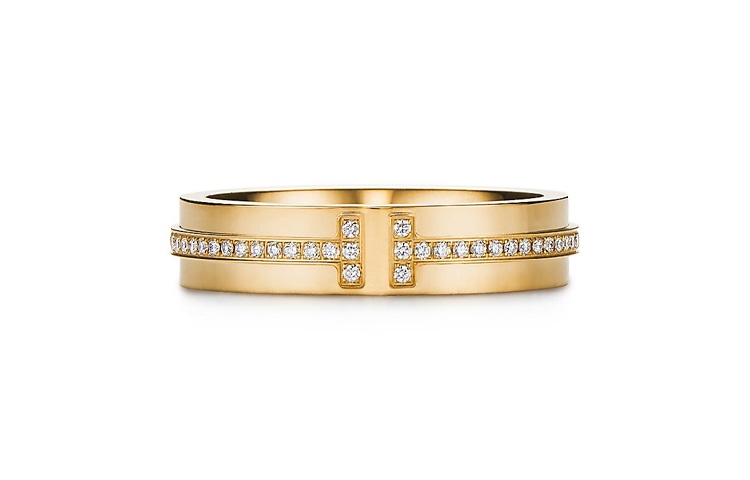 Tiffany & Co. Tiffany T Narrow Diamond 18K Gold Ring
