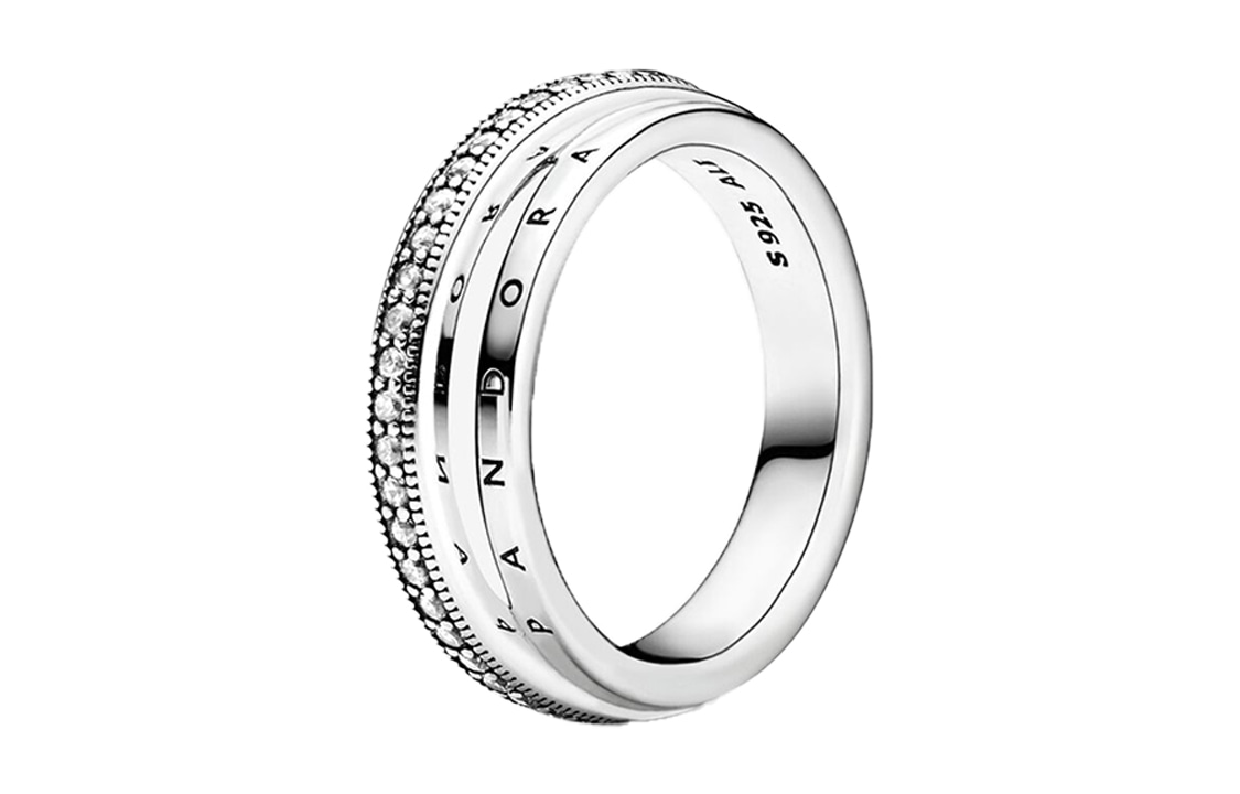 Pandora/潘多拉 Pandora Pavé Triple Ring 925 Silver