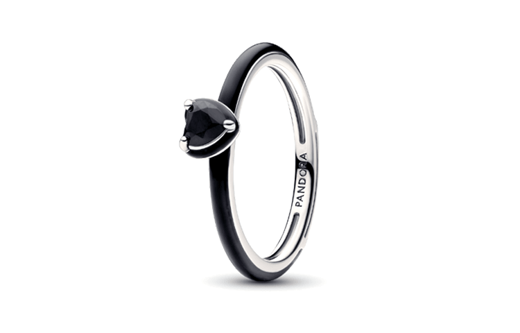 Pandora/潘多拉 Pandora Letter Engraved Ring Black
